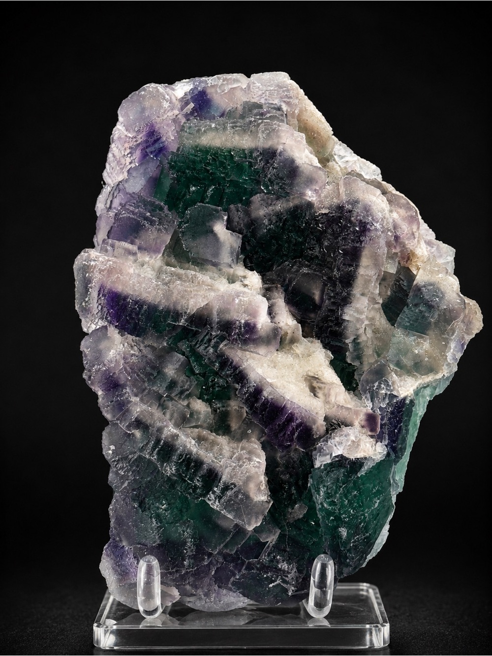 Green and Purple Fluorite Mineral Specimen- Wuyi Zhejiang